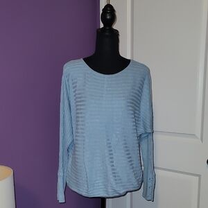 Soho Jeans Light Blue Striped Long Sleeve Top Sz: XL